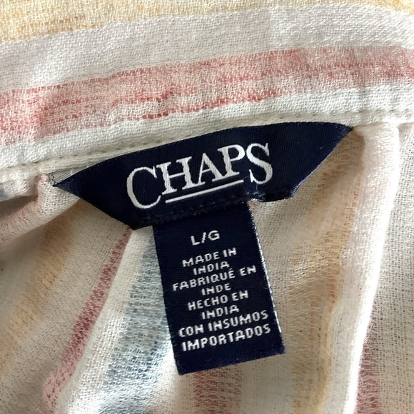 CHAPS STRIPED RUFFLES BLOUSE - Picture 5 of 9